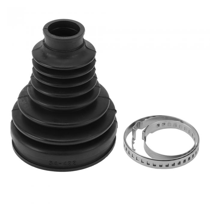 A ABSOPRO CVジョイントブーツキット 番号：8K0498201C W/クランプ アウディに対応 A4 2009-2016 アウディに対応 A5 2010-2017 ラバー ブラック 強力 耐久性&#10;