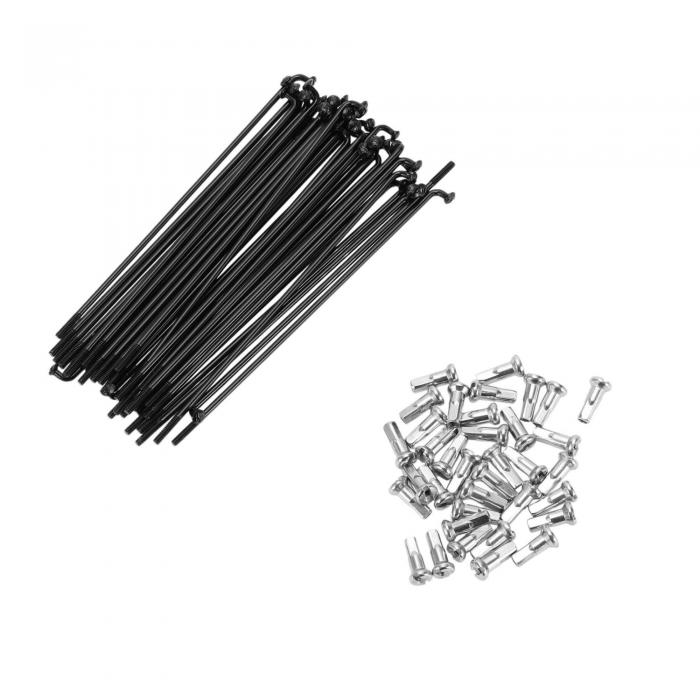 A ABSOPRO 自転車スポーク 14G 105MM マウンテンバイクスポーク スチール ブラック 36本