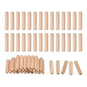 60個の木製ダウェルピン6x30mm(0.24x1.18)溝入り傾斜端材木ダウェルペグ木工家具棚
