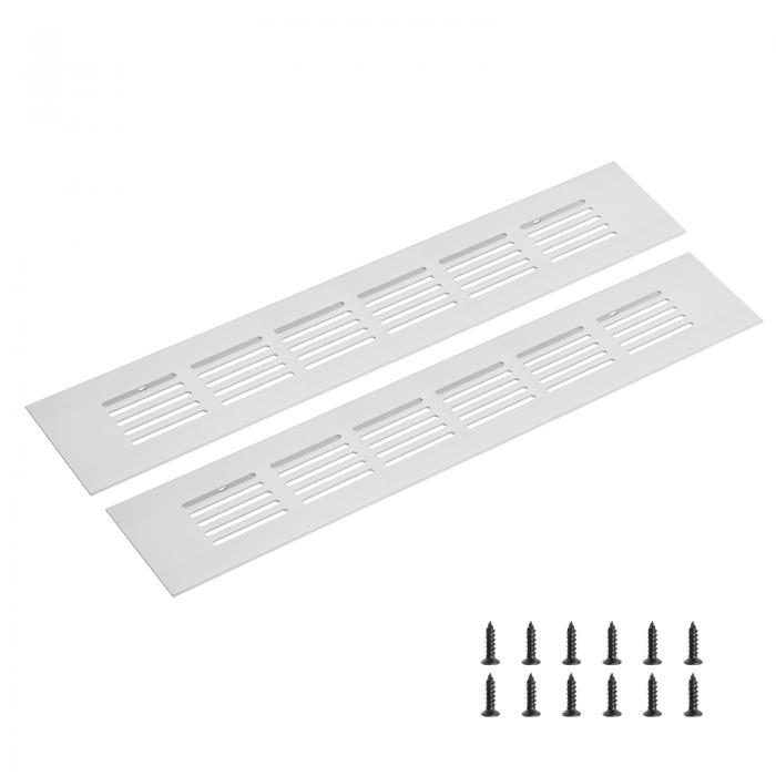 長方形の換気グリル アルミ合金メッシュエアベントカバー 取り付け用ネジ付き キャビネット ワードローブ シューズクローゼット用（250x50mm/10