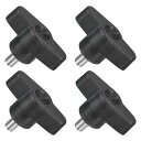 4個のティーウィングノブ親指ネジ M6 x 10mmクランピングネジノブメススレッド304ステンレススチールT字型親指ネジハンドル36mm直径 ハンド締めノブ交...