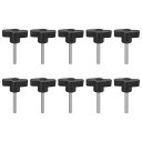 10個のクランピングスクリューノブ M5 x 35mm メトリック304ステンレス鋼T字型サムスクリューハンドル クイックリムーブハンド締めノブ交換