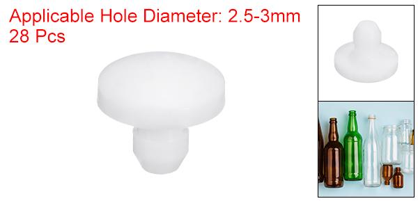 28個 シリコンプラグ 2.5-3 mm 穴用ラバーラウンドスナップロックホールプラグ 金属管用 防水ホールプラグ 家具エンドキャップ挿入物 ホワイト [2]