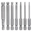 7個入りボールエンド六角スクリュードライバービットセット QT2.0/QT2.5/QT3.0/QT4.0/QT5.0/QT6.0/QT8.0 S2鋼 1/4