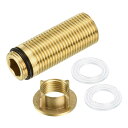 1個54mm蛇口延長スレッドパイプ取り付けシャンクおよび20mm真鍮固定ロックナット厚手 蛇口フィッティングニップルロックナットキット