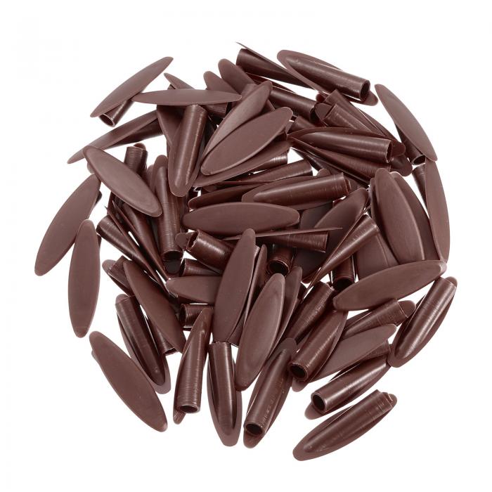 250個のプラスチックポケットホールプラグ 9mmのスラントホールキャップ ポケットホールジグ木工ツールアクセサリー ダーク茶色