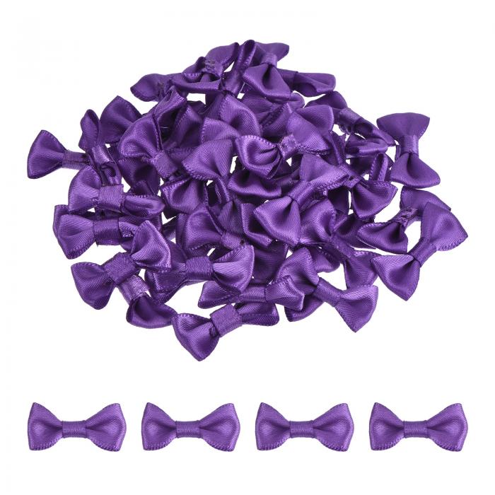 ダークパープル 蝶ネクタイ 1.2" x 0.6" ミニ蝶結び 小さなサテン 蝶結び DIY 裁縫 スクラップブック ..