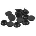 28個 シリコンプラグ 14.5-15.5mm 穴用ラバーラウンドスナップロックホールプラグ 金属管用 防水ホールプラグ 家具エンドキャップ挿入物 黒