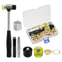 グロメットアイレットツールキット 金属グロメットキット 取り付けセッターツール付き 靴 衣類 革 布 ベルト DIY用 12mm 金色 60個