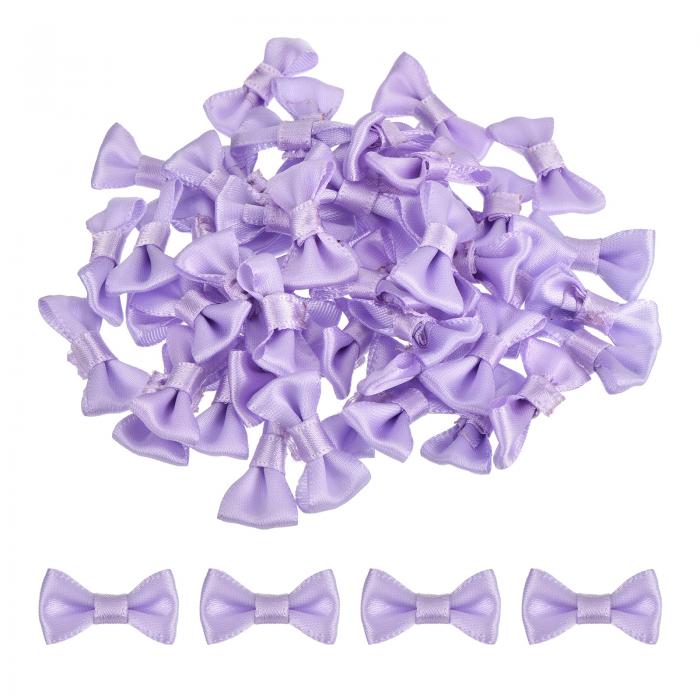 100個 ライトパープル 蝶ネクタイ 1.2" x 0.6" ミニ蝶結び 小さなサテン 蝶結び 大量 DIY 裁縫 スクラ..