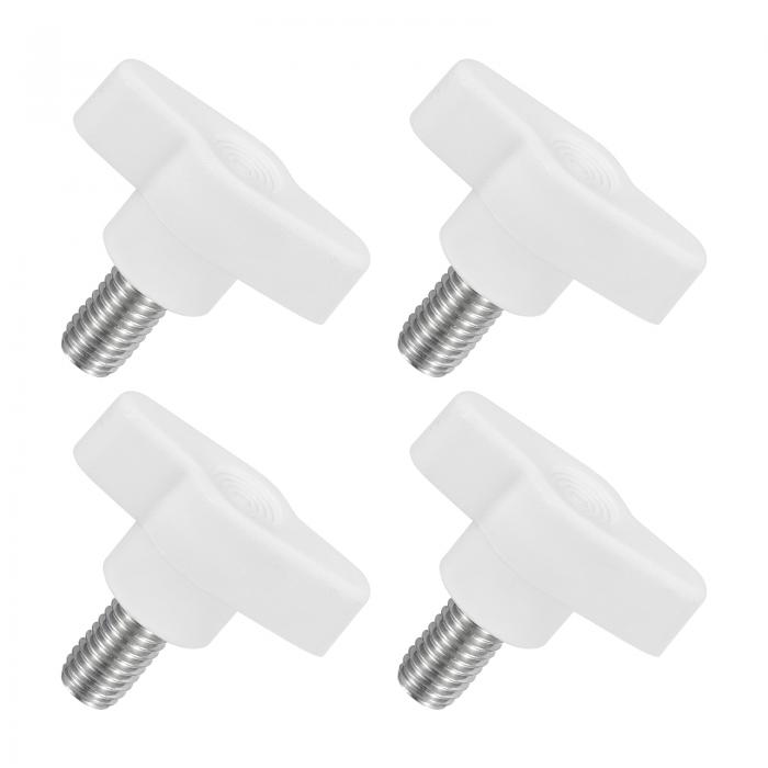 4個のティーウィングノブ親指ネジ M8 x 14mmクランピングスクリューノブメススレッド304ステンレススチールT字型親指ネジハンドル36mm直径 ハンド締めノブ交換用 ホワイト