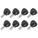 8個 M4 x 12mm ニュート付きクランピングノブ 304ステンレススチールサムスクリュークランピングノ茶色ドハンドスレッドハンドボルトスタッドノブ14mm...
