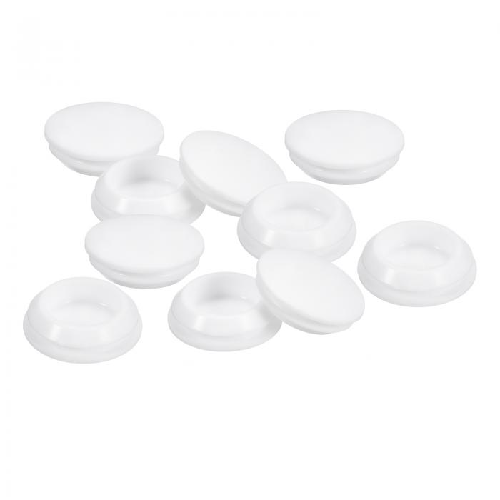 10個 シリコンプラグ 22-24mm 穴用 ラバーラウンドスナップインロッキングホールプラグ 金属管用 防水ホールプラグ 家具エンドキャップ挿入物 ホワイト