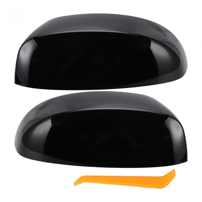 X AUTOHAUX Chevroletに対応アバランチシルバラード1500用のGMCに対応ミラーガードカバーエクステリア装飾トリム用のグロスブラック車後部視線運転席助手席サイドミラーカバーキャップ交換1セット