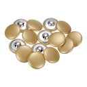 15個 44L レザーカバーボタン 28mm メタルシャンク ラウンドボタン ドレス 手芸用 ボタン 金色