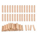 90個の木製ダウェルピン5x25mm(0.2x0.98)溝入り傾斜端材木ダウェルペグ木工家具棚用