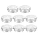 中空蓋付きアルミ缶 2oz/60ml 丸型 金属容器 缶詰 詰め替え可能 香辛料容器 プラスチック瓶サンプル 芳香剤キャンドル 旅行 収納用 8個