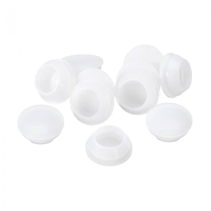 18個 シリコンプラグ 18-19mm 穴用ラバーラウンドスナップインロック穴プラグ 金属管用 防水穴プラグ 家具エンドキャップ挿入物 透明