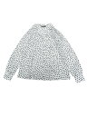 Allegra K シャツ トップス ボタンダウン Vネック ノッチドラペル 長袖 胸ポケット レディース ホワイト ハート M