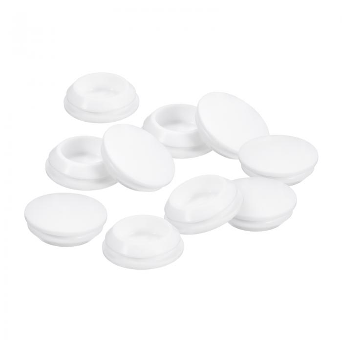 10個 シリコンプラグ 20-22mm 穴用 ラバーラウンドスナップインロッキングホールプラグ 金属管用 防水ホールプラグ 家具エンドキャップ挿入物 ホワイト