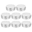 中空蓋付きアルミ缶 2oz/60ml 丸型 空 金属缶 詰め替え可能 香辛料容器 プラスチック ジャーサンプル 芳香剤缶 旅行 収納用 8個