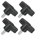 4個のティーウィングノブ親指ネジ M5 x 14mmクランピングスクリューノブメススレッド304ステンレススチールT字型親指ネジハンドル36mm直径 ハンド締め...