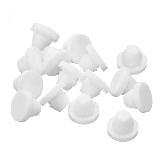 28個 シリコンプラグ 8-8.5mm 穴用ラバーラウンドスナップインロック穴プラグ 金属管用 防水穴プラグ 家具エンドキャップ挿入物 ホワイト