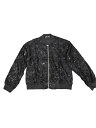 Allegra K レディース スパンコールジャケット 長袖 ジッパー キラキラ パーティー ボンバージャケット ブラック S(4)
