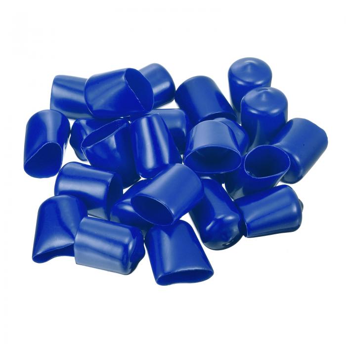 ラバーエンドキャップ 50個の丸いねじスレッドプロテクター15.5mm Diaボルトキャップカバーホールプラグ チュービングパイプロッドナット家具用 ブルー