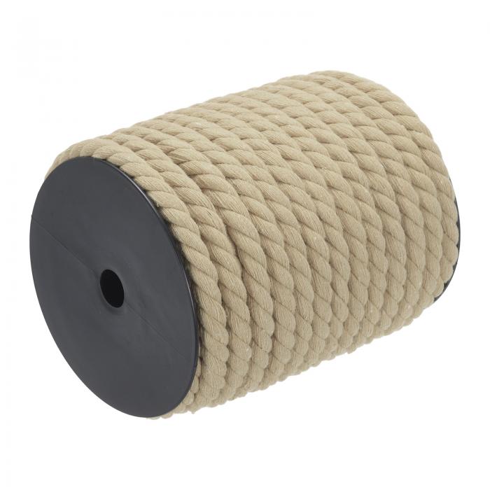 綿ロープ3本撚り編みロープコード ライト茶色23 m/25ヤード10mm径 壁掛け プラントハンガー 編み物 マクラメ結び用