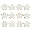 12 PCS スターエンブロイダリーパッチ パトリオティック 金エッジ シェニールパッチ スターアップリケ 服 バッグ ラップトップの装飾用 ホワイト