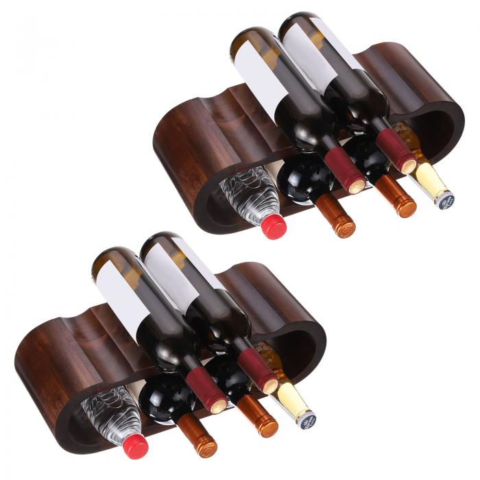 木製ワインラッ クカウンタートップ 8ボトルワインラッ ク ワインボトルホルダースタンド 自立式ワイン..