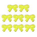 8 PCS ボウチェニールパッチ グリッター金エッジ 刺繍パッチ アイロンアップリケ 服のDIY バッグラップトップ装飾 イエロー