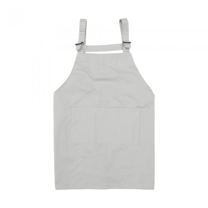 CAPASTEC エプロン H型 無地 調整可能 調理 家庭用 焼き菓子作り 掃除用 大容量ポケット 三角巾付き 子供用エプロン 灰 56×55cm