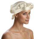 CAPASTEC シルク ナイトキャップ ヘアキャップ シルクキャップ リボン ヘアケア 美髪 就寝用キャップ 睡眠用キャップ ベージュグレー(4)