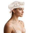 CAPASTEC シルク ナイトキャップ ヘアキャップ シルクキャップ リボン ヘアケア 美髪 就寝用 睡眠用 桜色