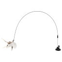 CAPASTEC ねこじゃらし 猫じゃらし 羽 鈴 釣り竿 プレミアムフェザー 猫用玩具 猫のお好みじゃらし吸盤式自動屋内猫用ねこ ホワイトブラウン