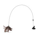 CAPASTEC ねこじゃらし 猫じゃらし 羽 鈴 釣り竿 プレミアムフェザー 猫用玩具 猫のお好みじゃらし吸盤式自動屋内猫用ねこ ブラウン