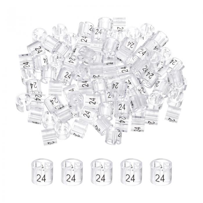 衣類ハンガーマーカーカラーハンガーサイザー衣料品マーカータグ(ナンバー24 透明)衣料品衣料品カラーコーディング用 100個入り