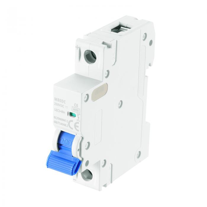 1個 ミニチュアサーキットブレーカー 1P 6A DC 250V M80DC DINレール取り付け切断スイッチ サーキット..