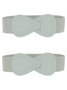 Allegra K 2Pcs Interlock 8-shaped Buckle Elastic Faux Leather Stretch Waist Belt...