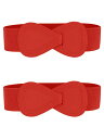Allegra K 2Pcs Interlock 8-shaped Buckle Elastic Faux Leather Stretch Waist Belt...