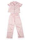 cheibear レディース パジャマ ボタンダウン パンツ付き ナイトウェア ラウンジ 2 ピース パジャマ セット ピンク XL