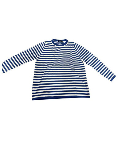 Allegra K レディース セーター 長袖 ドレッシー カジュアル ストライプ クルーネック プルオーバー トップス ブルー L Allegra K レディース セーター 長袖 ドレッシー カジュアル ストライプ クルーネック プルオーバー トップス ブルー L