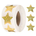 スターステッカー 粘着ステッカー コーディングラベル DIY クラフト 宿題 オフィス ショップ 自宅 教室のマーキング用 金 2.5 cm 500枚