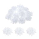 12個のシフォンフラワー3"ホワイト人工クラフトフェイクフラワーDIYファブリックフラワーヘッド クラフト衣類 卒業ヘッドバンドフラワー ウェディングホームバースデーパーティー