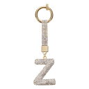 アルファベットZ文字バッグ装飾 ラインストーン イニシャル アルファベットレター装飾 アクセサリー キーチェーン ブレスレット リストバンド ネックレス 宝石メイキング バッグ ホワイト