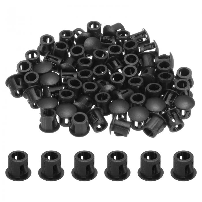 100個のナイロンプラスチックホールプラグ 1/5"(6mm)丸ドリルねじ穴プラグカバー キッチンキャビネット..