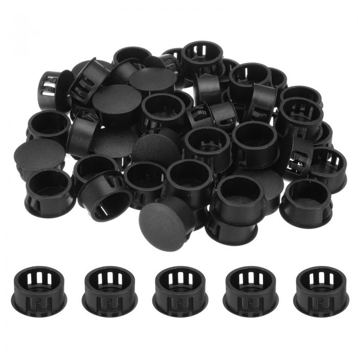 100個のナイロンプラスチックホールプラグ 5/7"(18mm)丸ドリルねじ穴プラグカバー ノックアウトロック ..