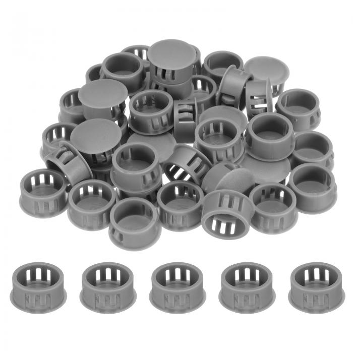 100個のナイロンプラスチックホールプラグ 5/7"(18mm)丸ドリルねじ穴プラグカバー ノックアウトロック ..
